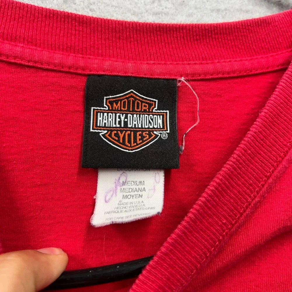 Harley Davidson 100th Anniversary Milwaukee Long Sleeve Shirt Red Mens Medium
